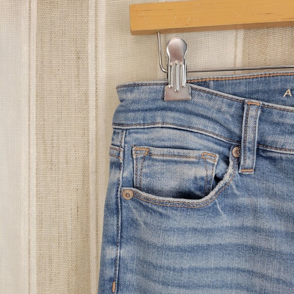 American Eagle Stretch Real Good High Rise Skinny Kick Jeans Blue Size 4 Long - Picture 2 of 12